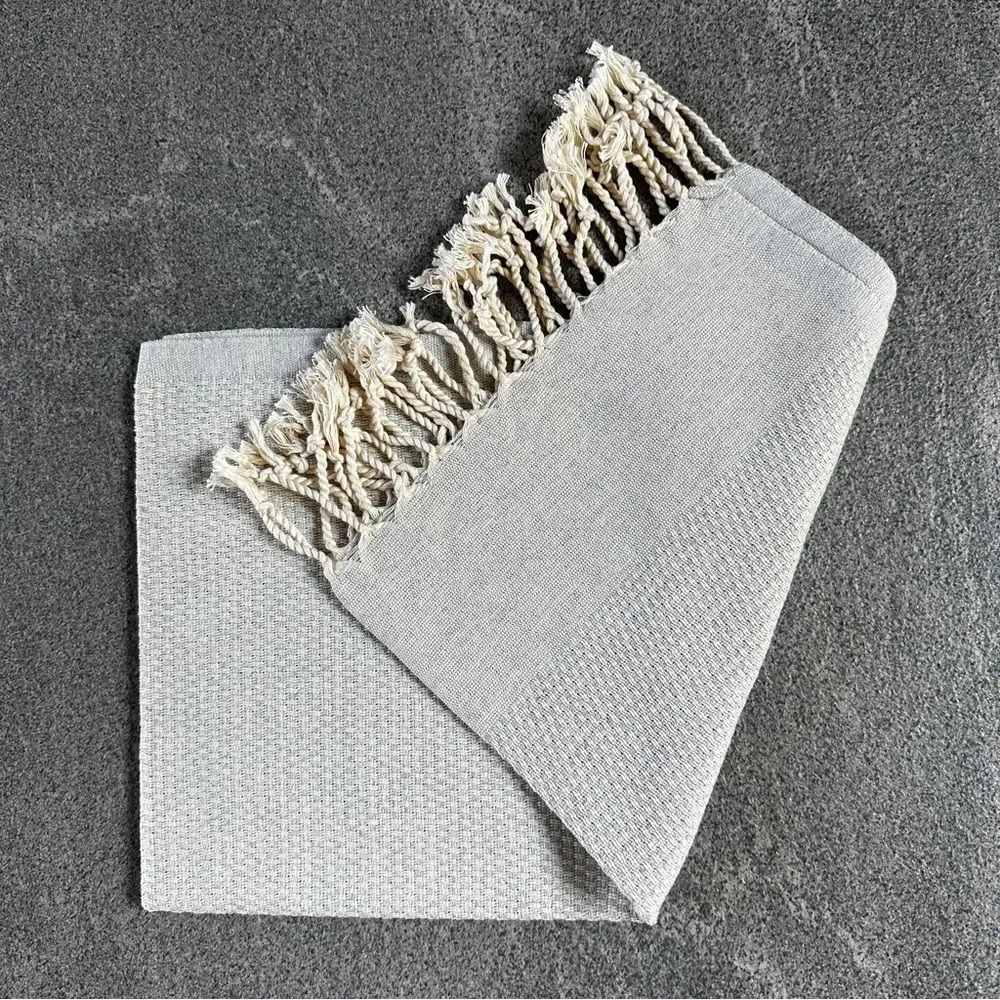 NEW Turkish Peshkir Kitchen Dish Tea Hand Towel Peshtemal 100% Cotton Light Gray